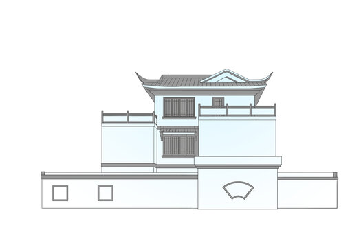 中式风格两层建筑设计图