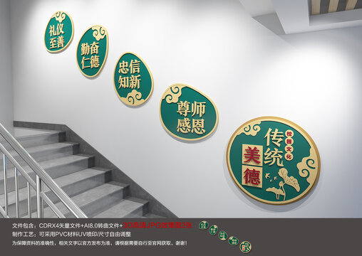 校园楼梯文化墙