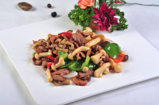 蒜香珍菌小煎肉