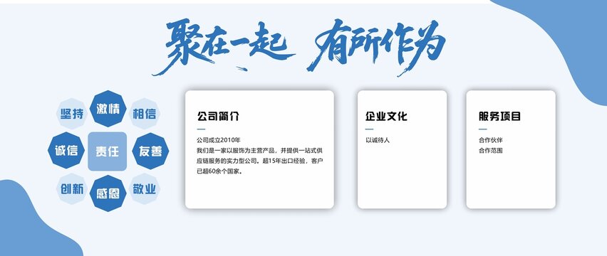 企业简介与文化服务形象墙展板