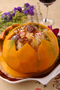 金瓜蒸八宝饭