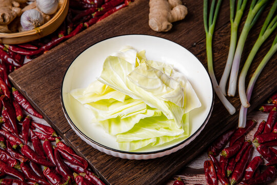 火锅菜品包白菜