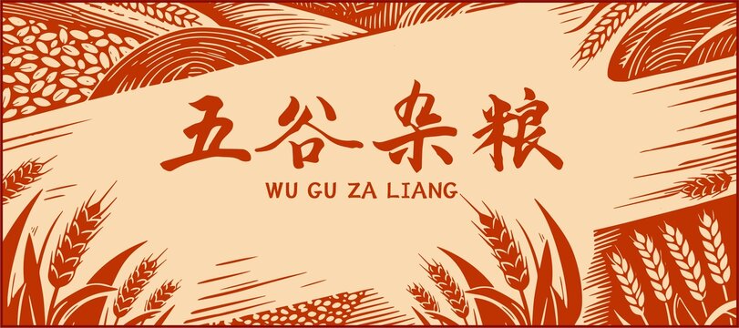 五谷杂粮主题插画设计