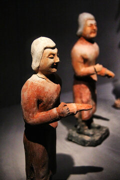 古代陶俑文物特写
