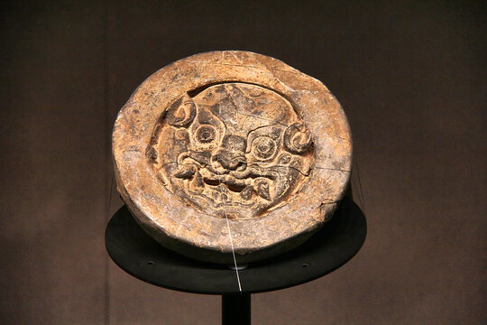 古代兽面纹瓦当精美展示