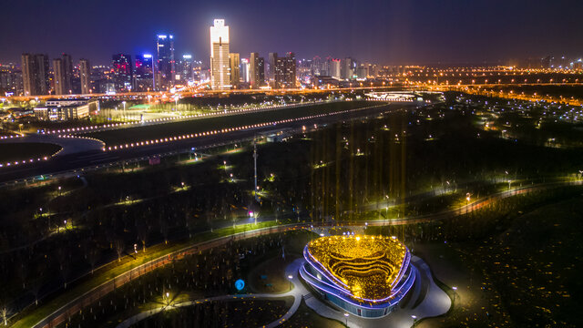 城市璀璨夜景俯瞰图