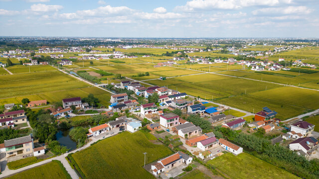 乡村田园风光俯瞰美景