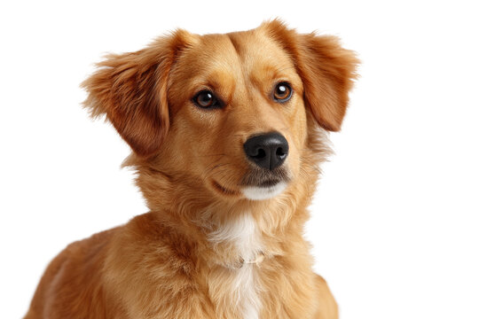 [免抠素材]一只金毛犬的近距离特写