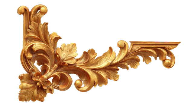 [免抠素材]金色装饰角花纹