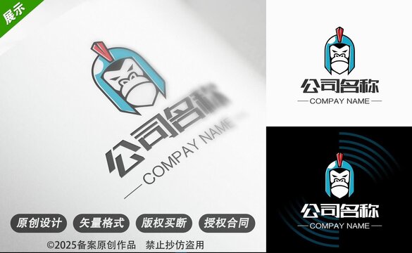 卡通武士风公司标志设计