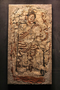 古代精美佛教人物壁画残片