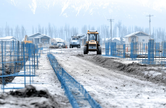正在建设中的住宅小区工地