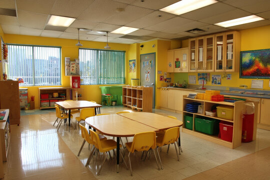 幼儿园教室色彩缤纷的活动区
