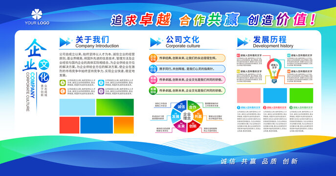 企业公司简介文化墙展板宣传栏