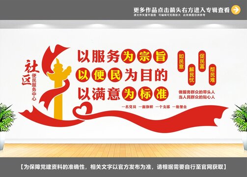 社区党建标语展板文化墙