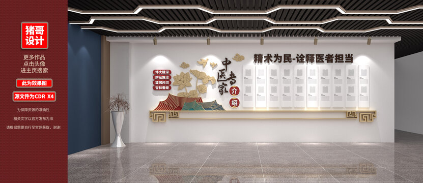 中式中医专家介绍文化墙