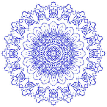 蓝色青花纹