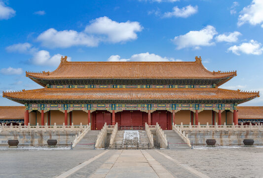 北京故宫太和门全景