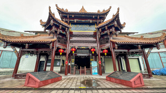中式古建大门景象