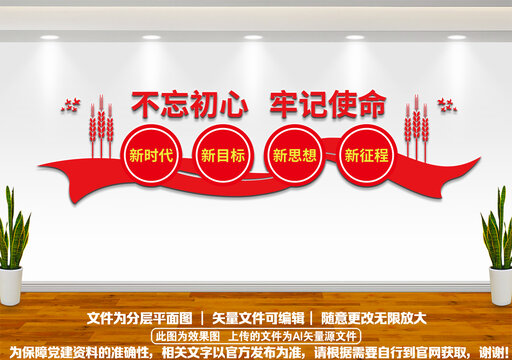 不忘初心文化墙