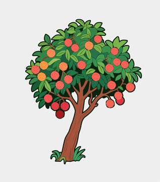 卡通荔枝树