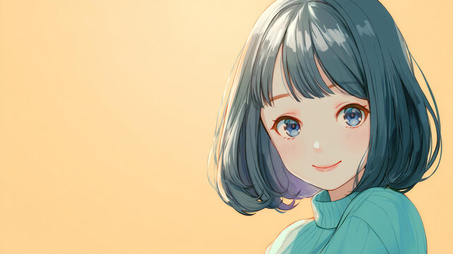 可爱短发女生