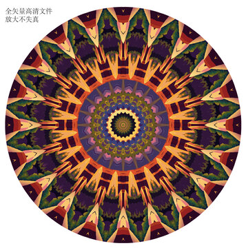 圆形炫酷抽象地毯图案