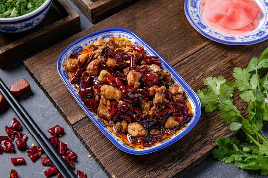美味香辣辣子鸡诱人呈现