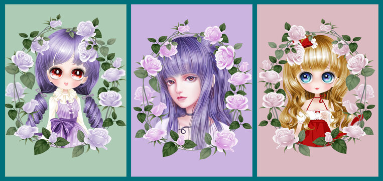 卡通女孩插画合集