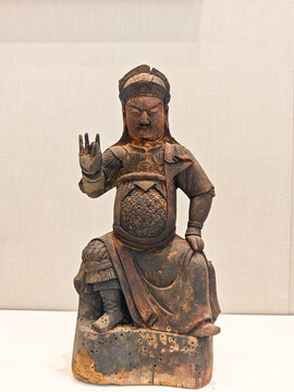 古代木雕坐像