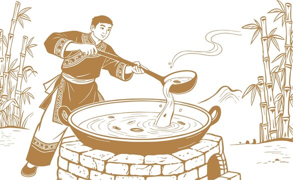熬制红糖