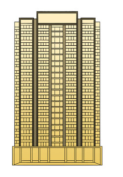金色现代风格高楼建筑图
