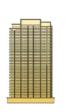 简约风格高楼建筑插画