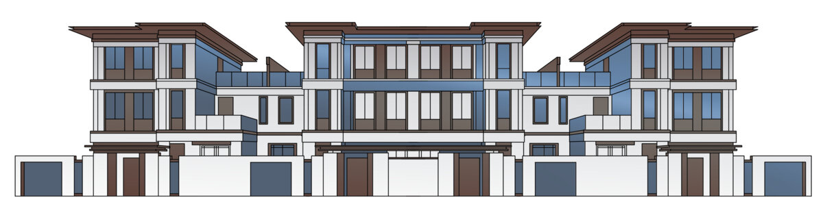 现代风格联排别墅建筑图