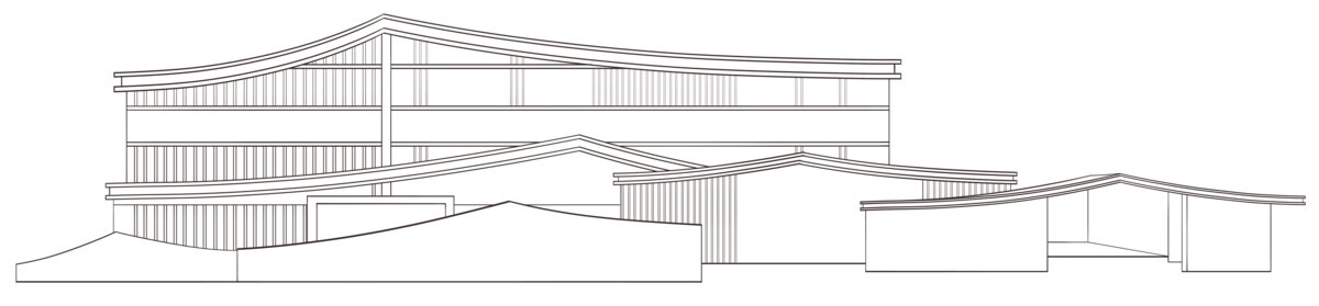 现代中式风格建筑线条图