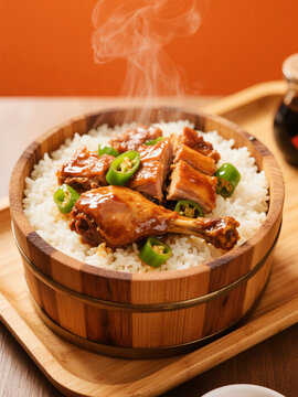 红烧鸭腿木桶饭