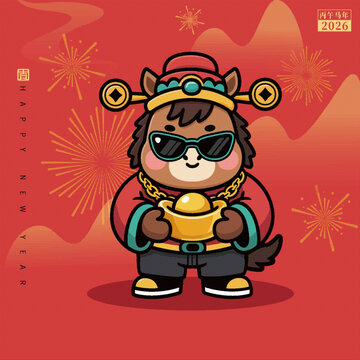 2026马年潮流卡通贺岁形象