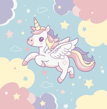 卡通可爱独角兽印花