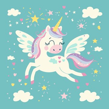 卡通可爱独角兽