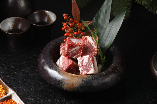 雪花牛肉粒