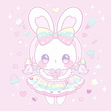 Q版兔子印花