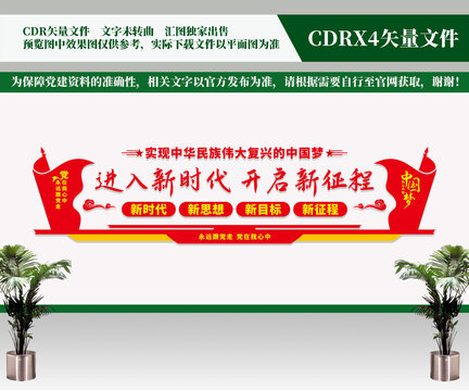 进入新时代党建文化墙
