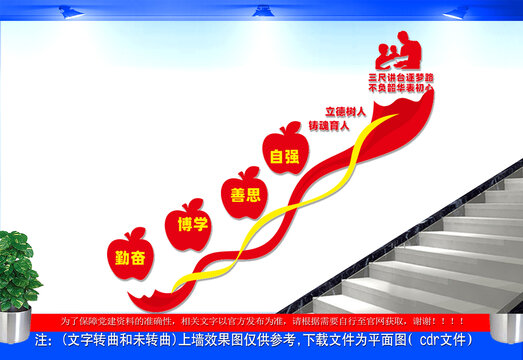 立德树人校园楼梯文化墙