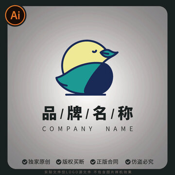 可爱鸭子小鸟小鸡品牌标志设计