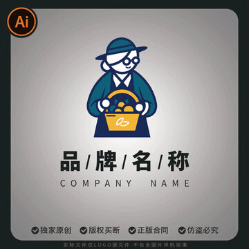 女人提果篮品牌标志设计