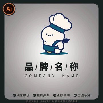 可爱厨师卡通品牌标志设计