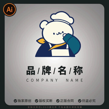 可爱小熊厨师品牌标志