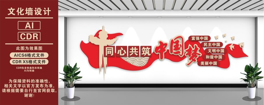 同心共筑中国梦文化墙