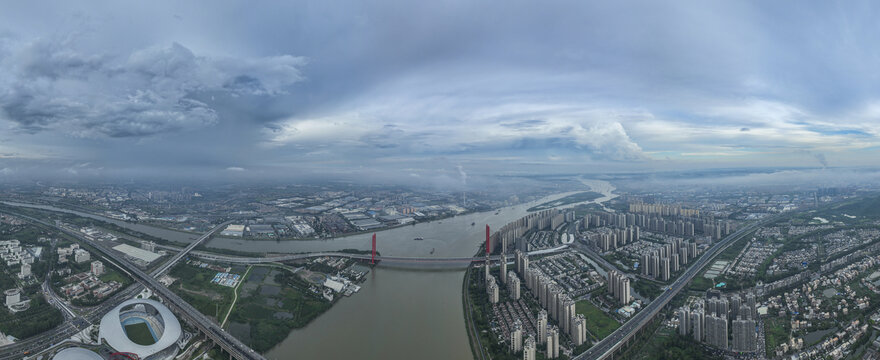 顺德大桥五沙云海全景
