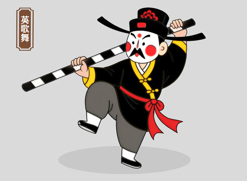 手绘潮汕英歌舞